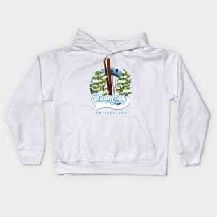 Schanfigg Switzerland ski logo Kids Hoodie